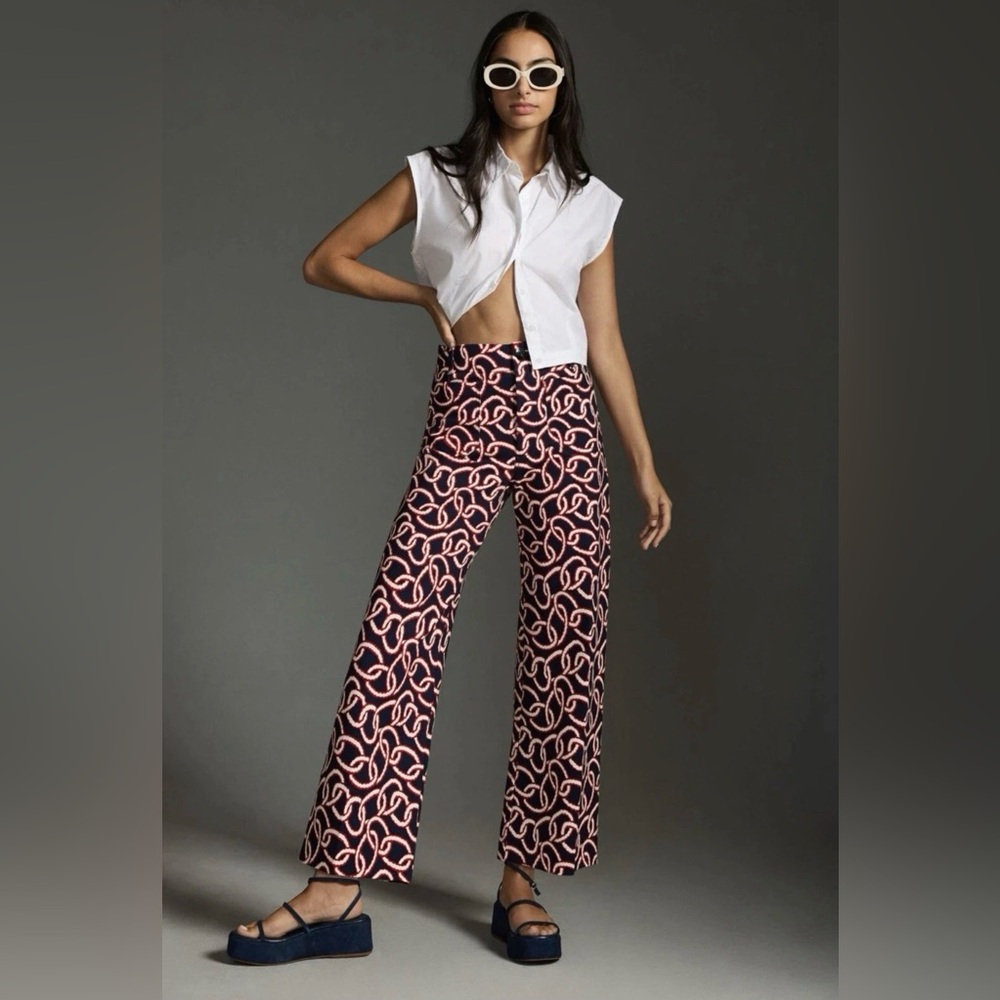 Anthropologie Maeve Size 25 T The Colette Cropped Wide-Leg Ponte Pants Women's